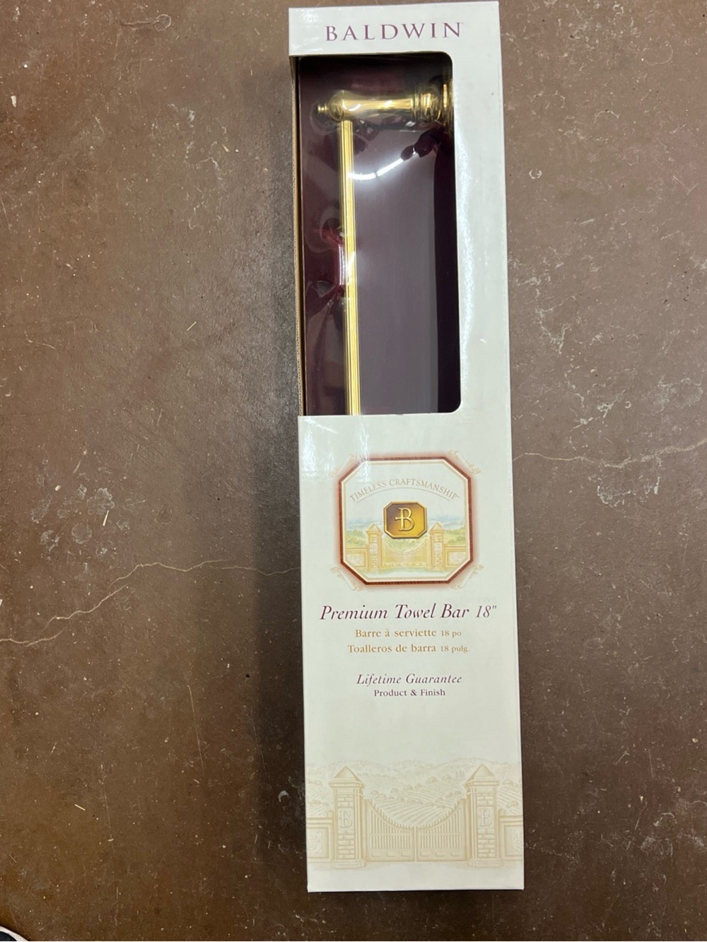 baldwin Polished Gold Towel Bar - 18"